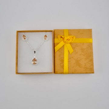 Sterling Silver Teardrop Necklace & Earrings Gift Set