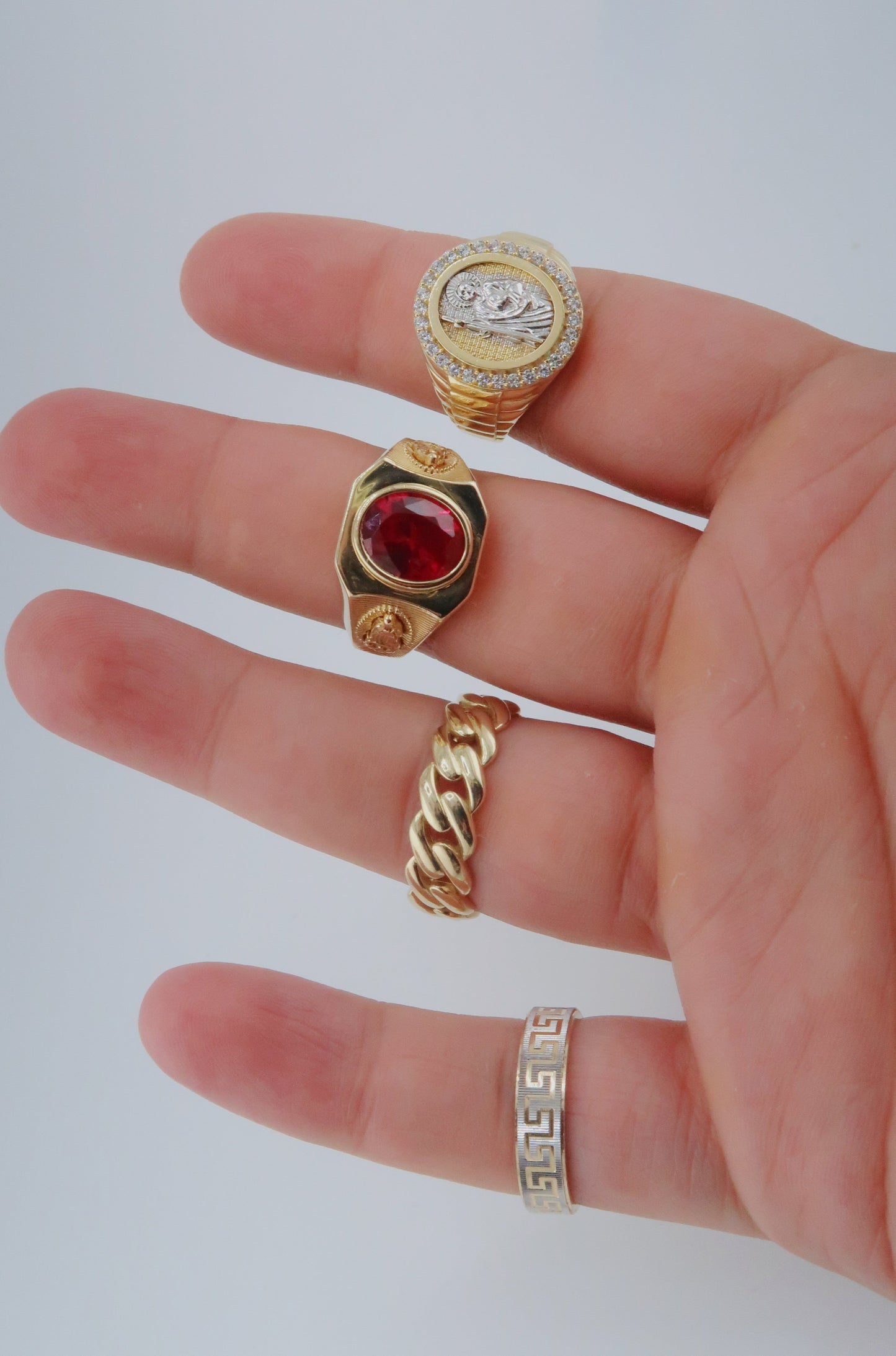 Gold Cuban Link Male Ring