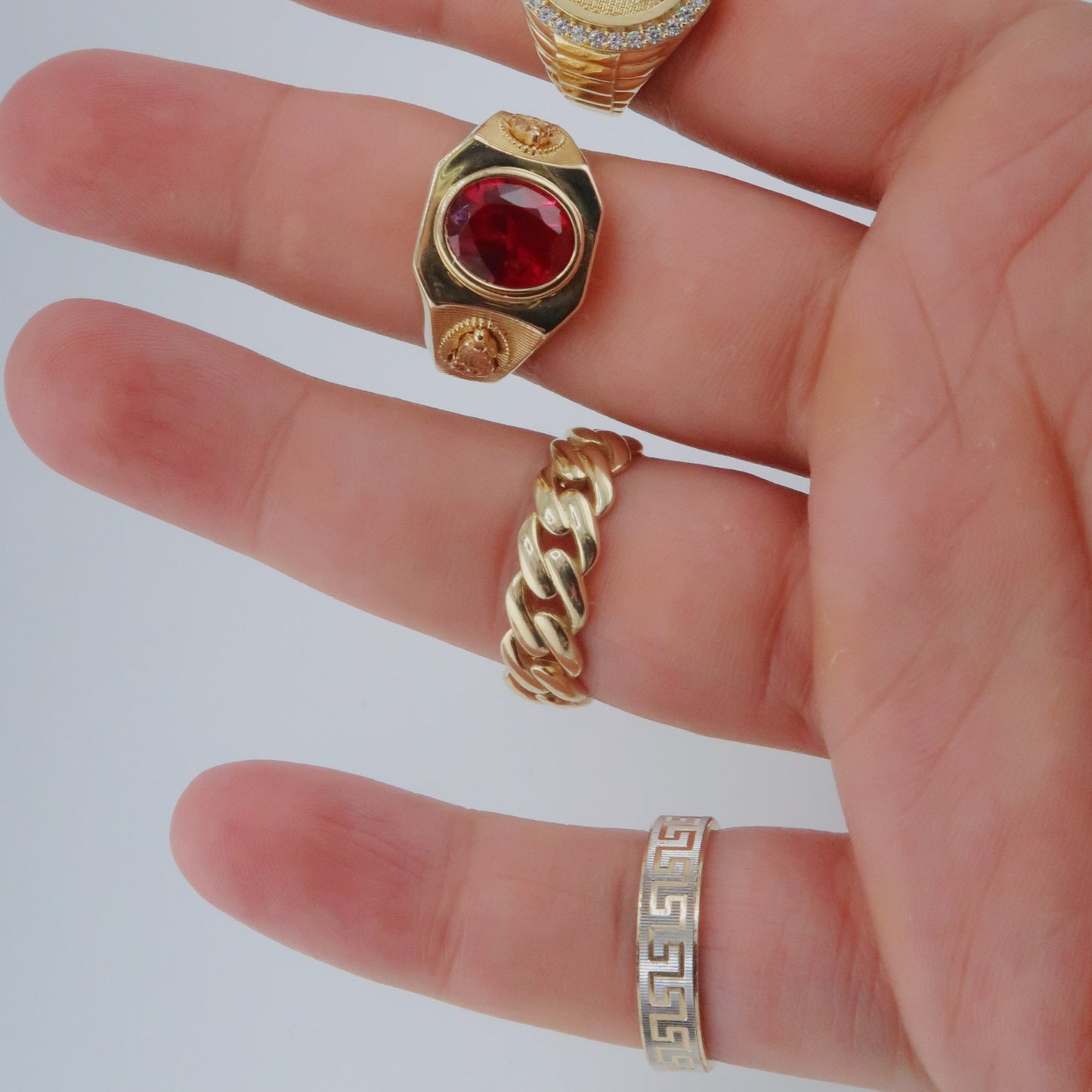 Gold Versace Pattern Male Ring