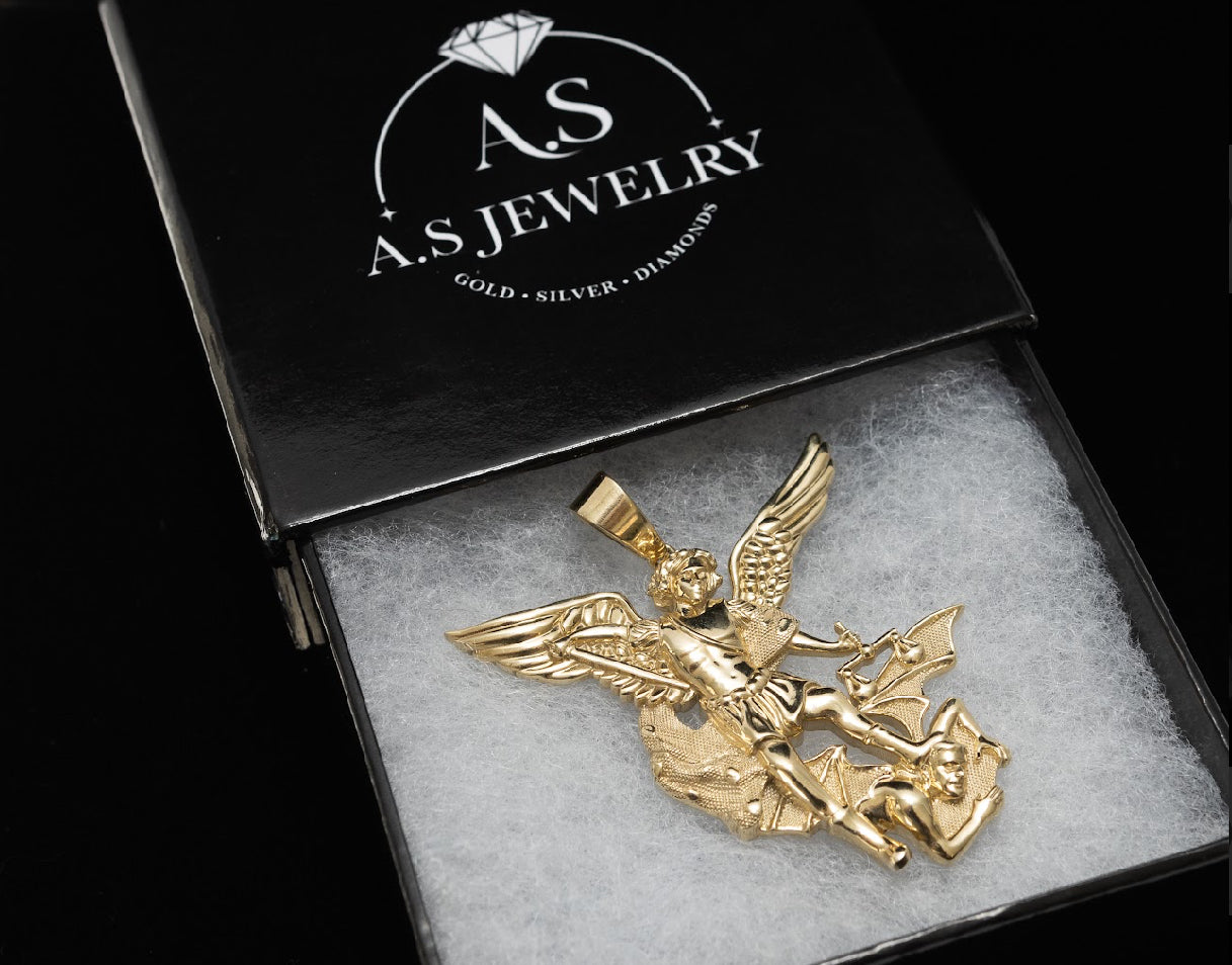 10K Gold St. Michael Archangel Pendant