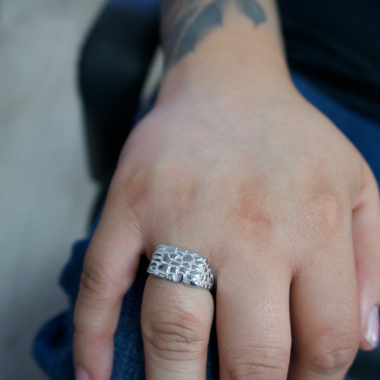 Sterling Silver Nugget Ring