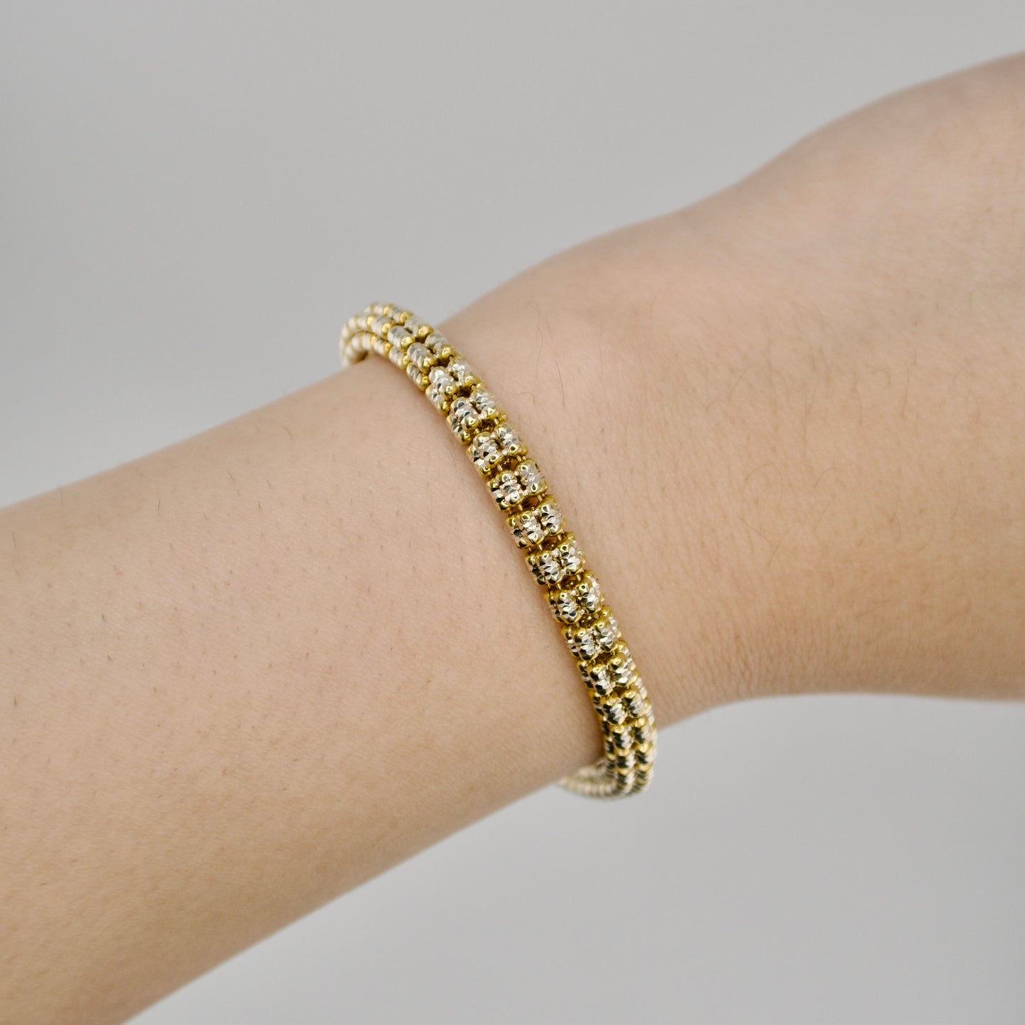 Sterling Silver Gold Plated & Silver Bracelet
