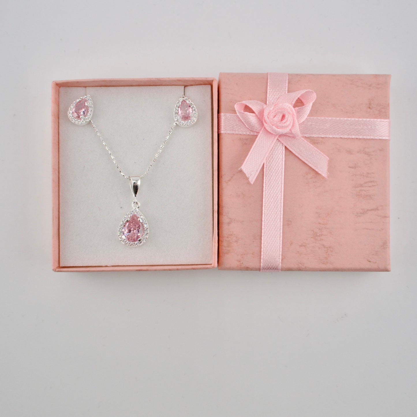 Sterling Silver Teardrop Necklace & Earrings Gift Set