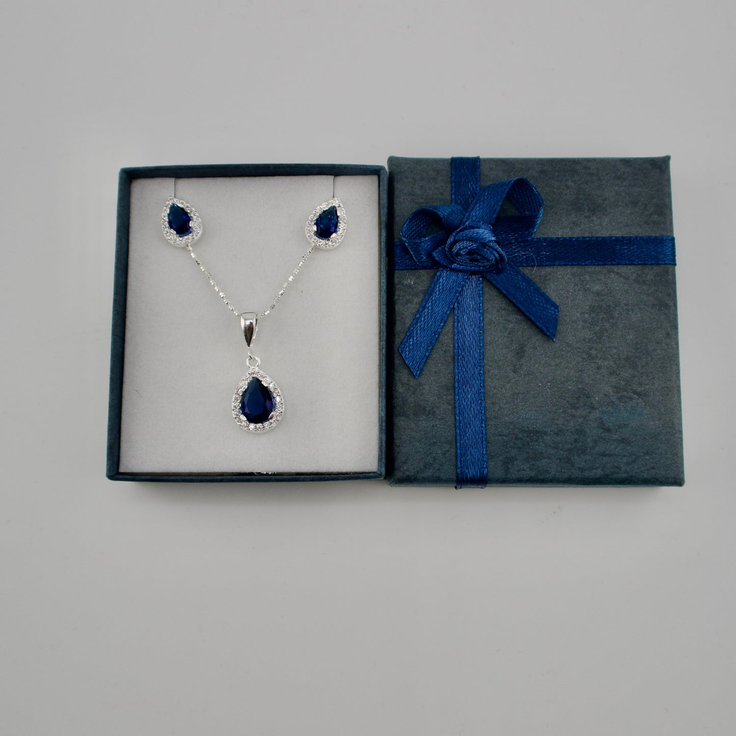 Sterling Silver Teardrop Necklace & Earrings Gift Set