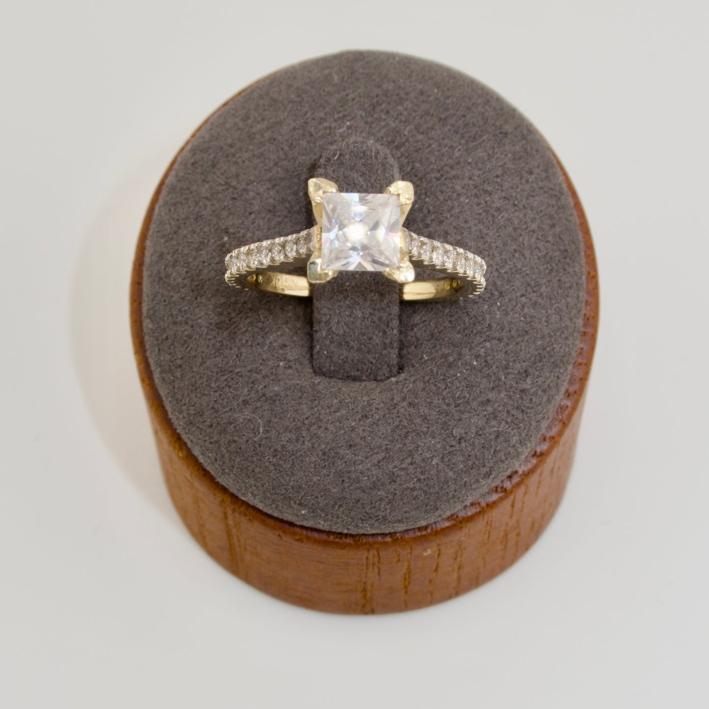 14K Gold Square Engagement Ring