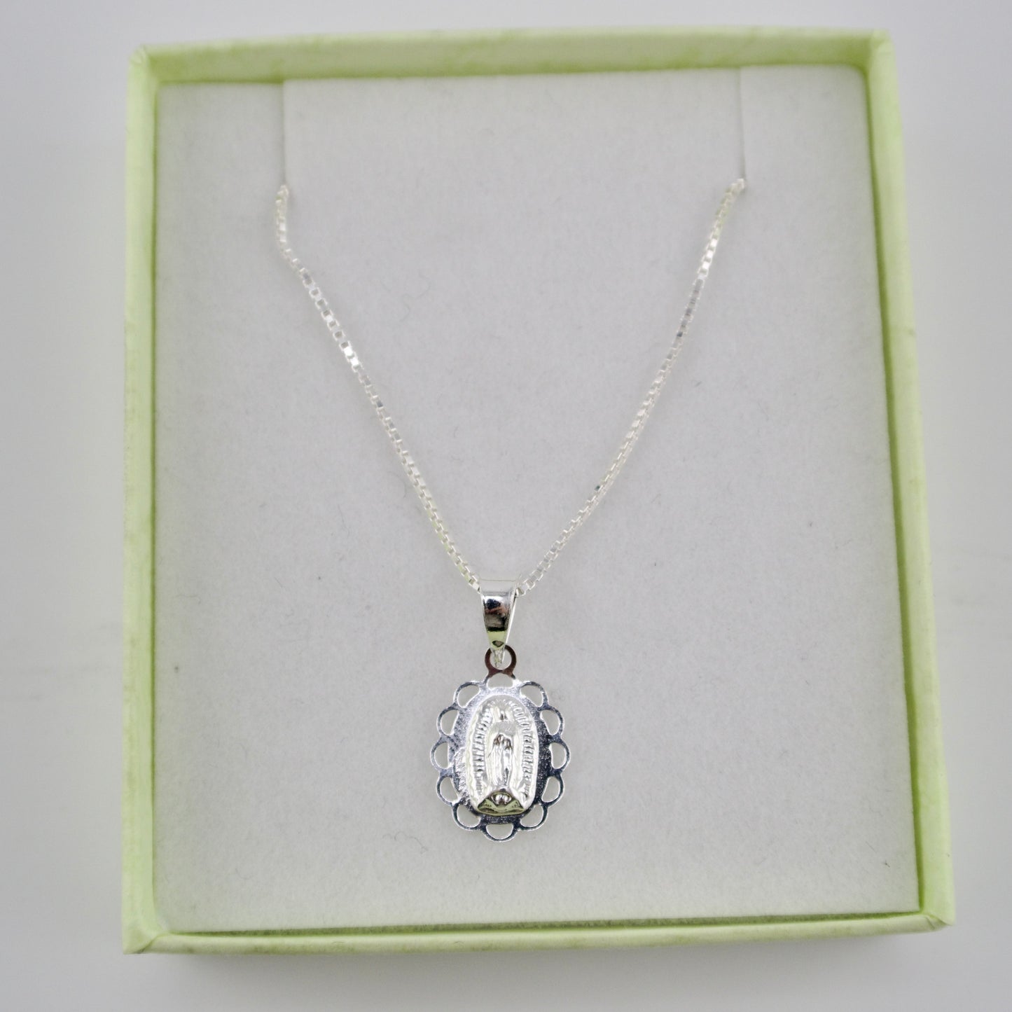Sterling Silver Virgin Mary Necklace Gift