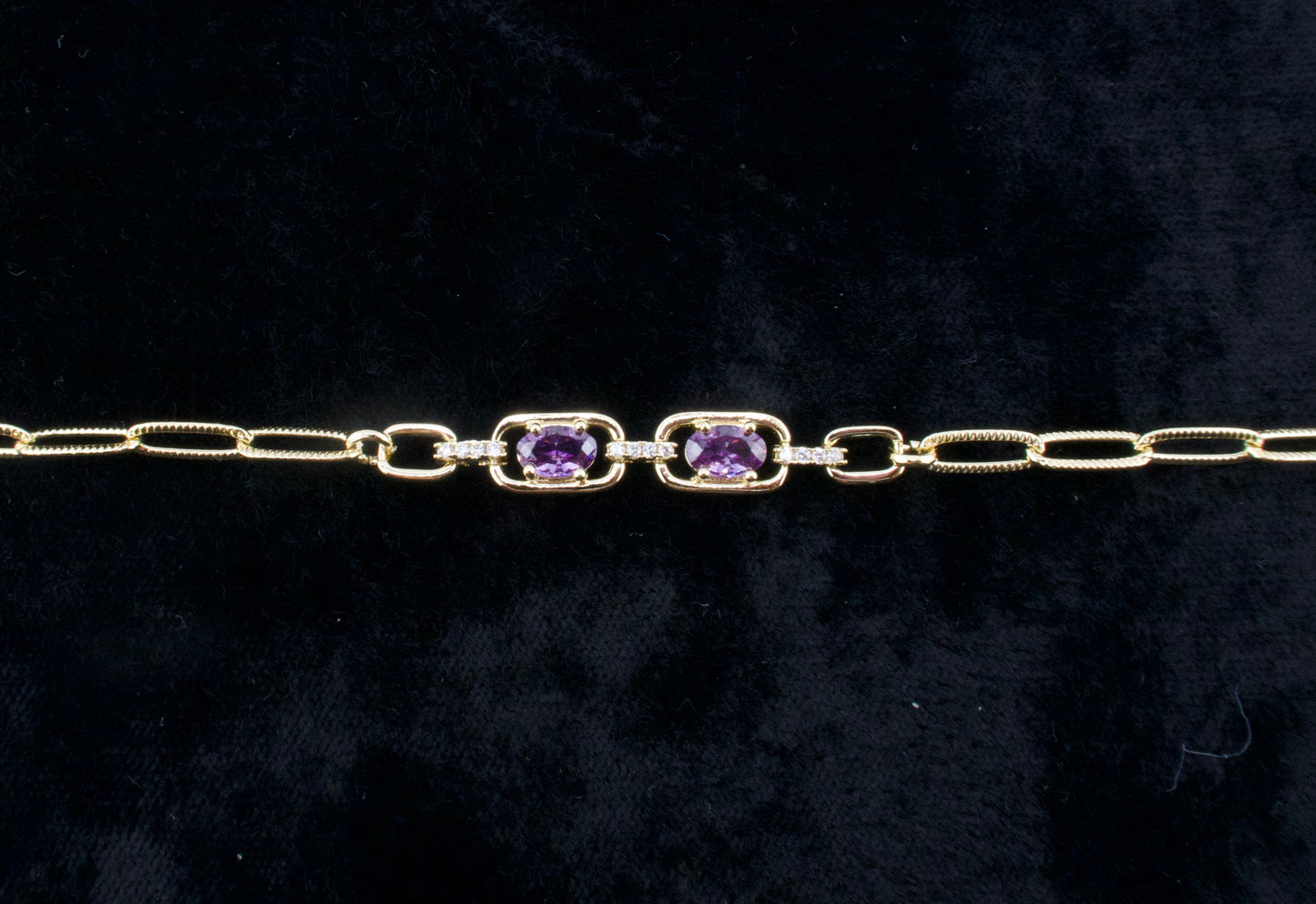 Purple stone chain bracelet