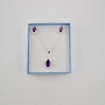 Sterling Silver Teardrop Necklace & Earrings Gift Set