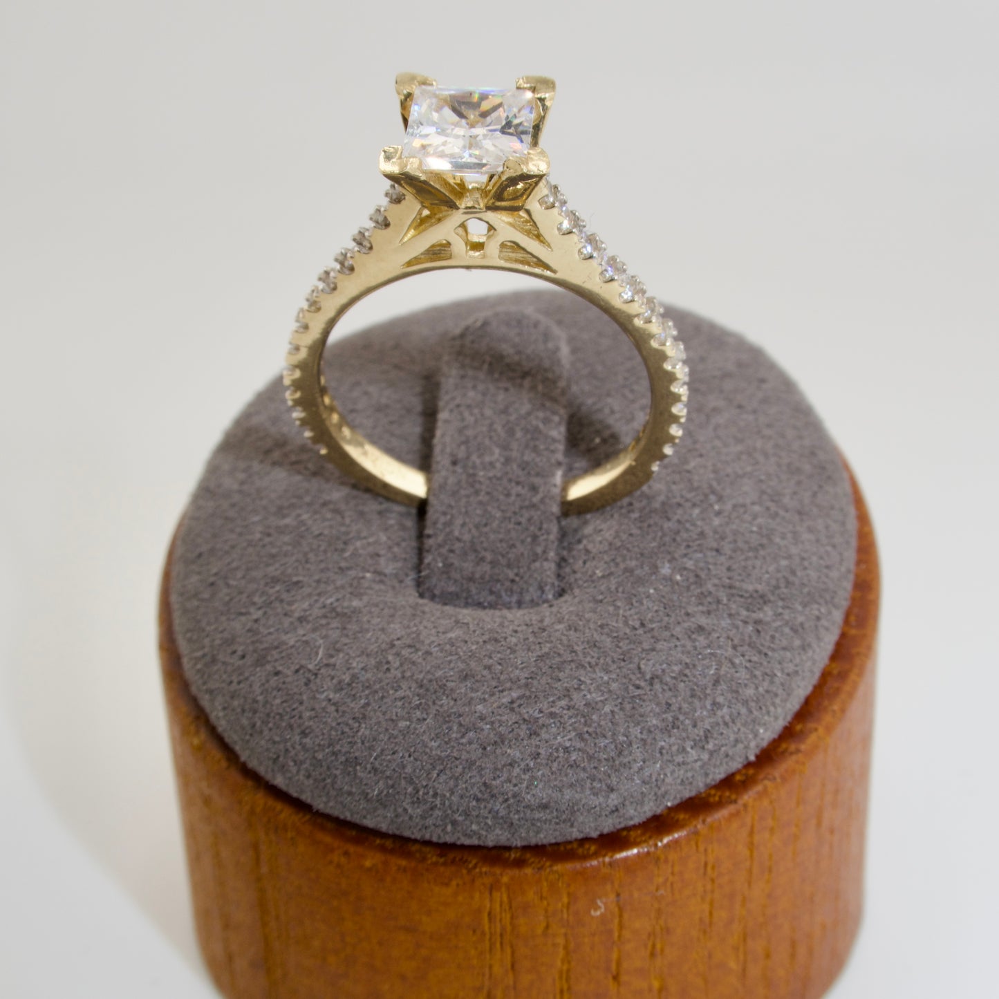 14K Gold Square Engagement Ring