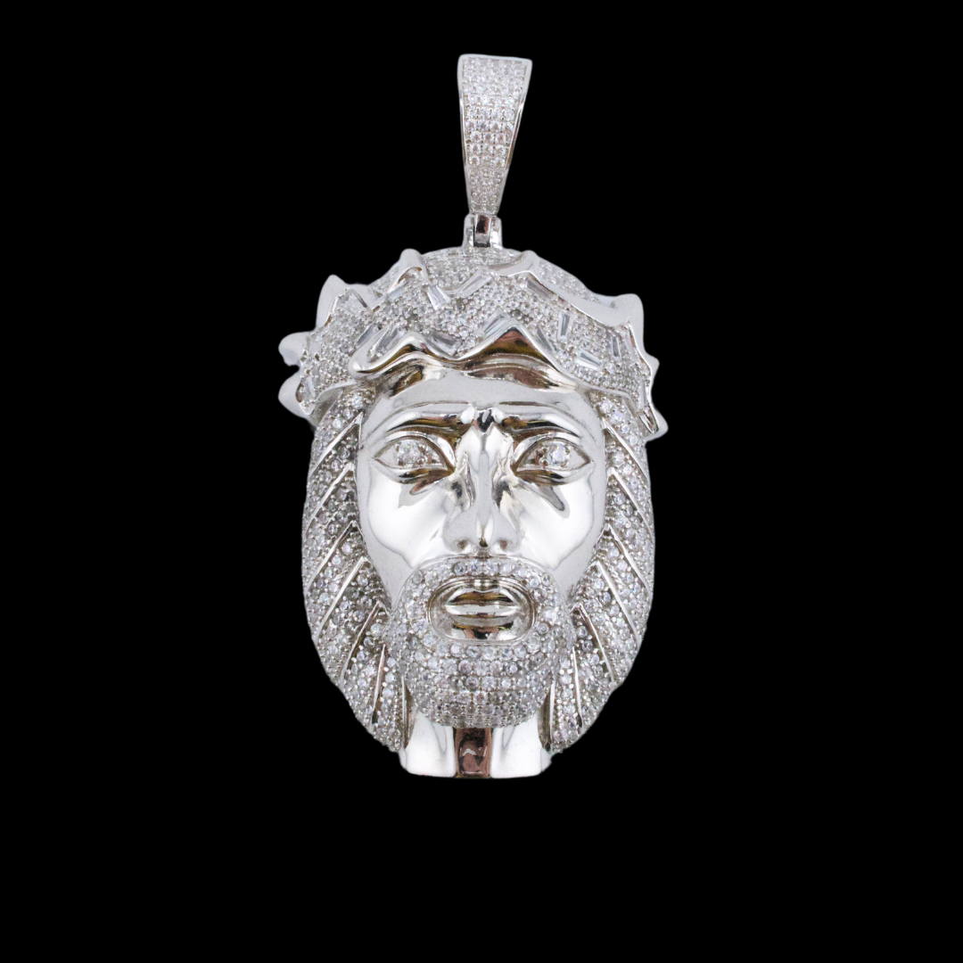 Sterling Silver Jesus Christ Head Pendant