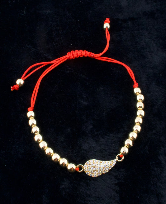 Feather with yellow beads bracelet