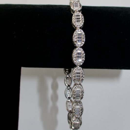 Sterling Silver Oval Tennis Bracelet