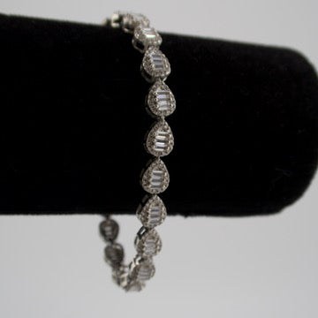 Sterling Silver Teardrop Tennis Bracelet