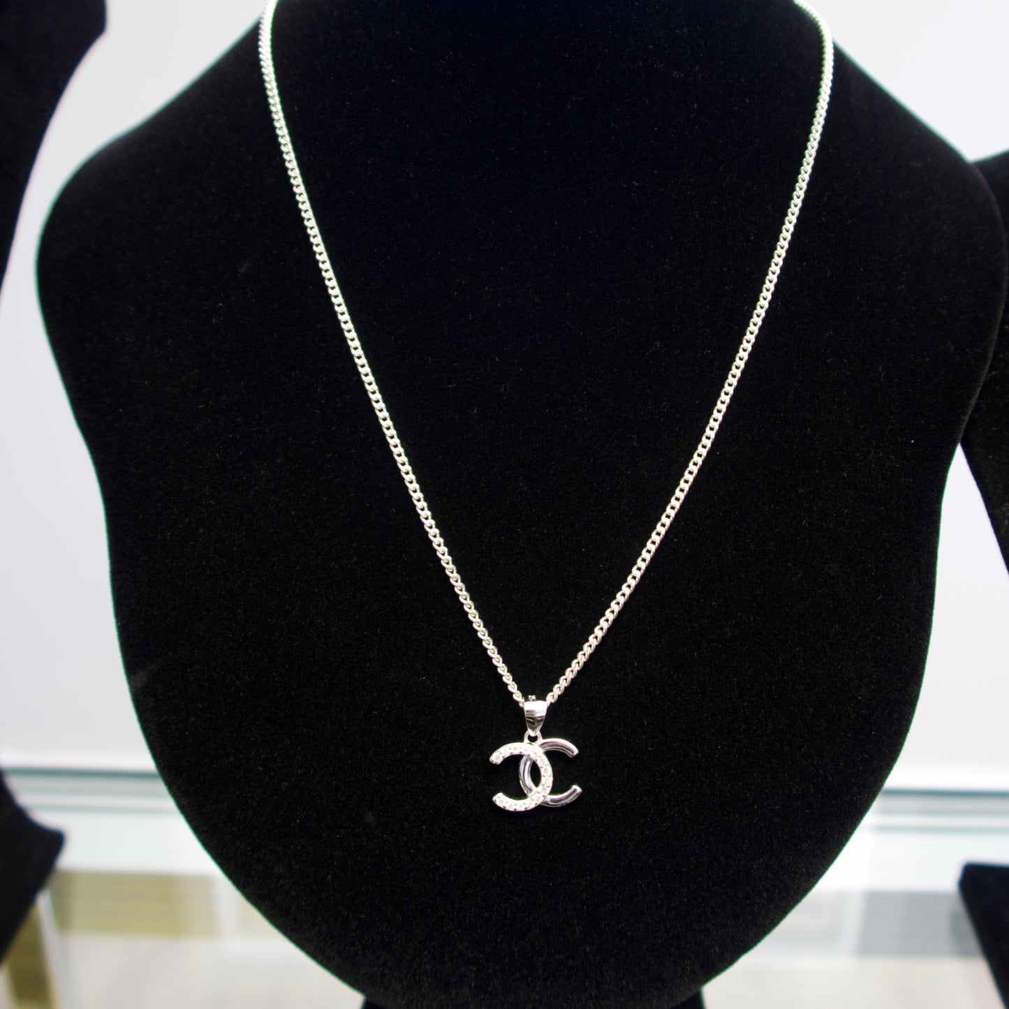 Sterling Silver Double C's Necklace