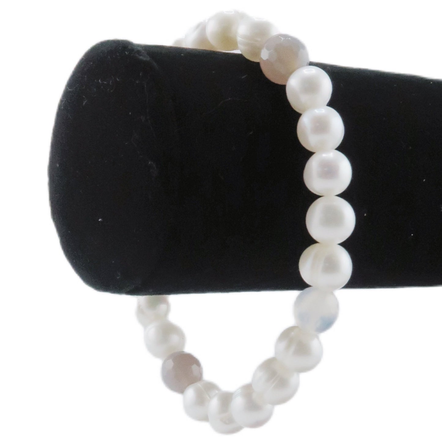 White & Freshwater Gray Pearl Bracelet