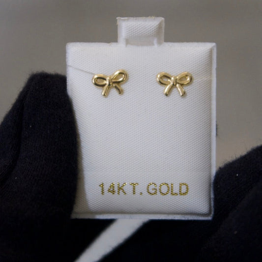 14k Gold Bow Earrings