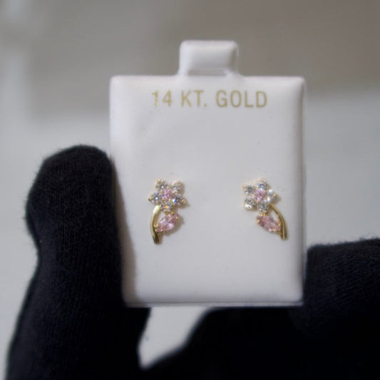 14k Gold Blush In Bloom Earrings