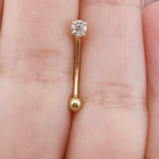 14k Gold Luna Sparkle Belly Ring
