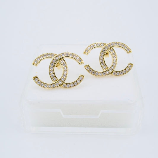 14k Gold Double C's Earrings