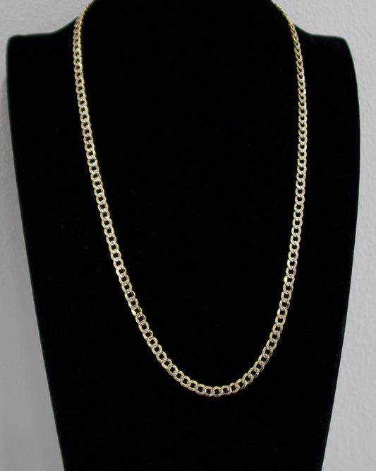 14k Gold Diamond Cut Cuban Link Chain 22"