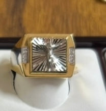 Multi-tone cross gold ring