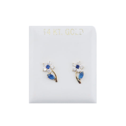 Royal Blue Flowers Earrings