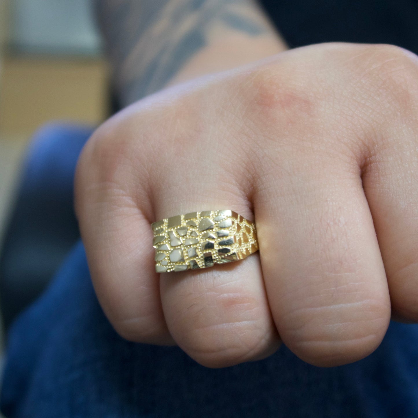 14K Gold Nugget Ring