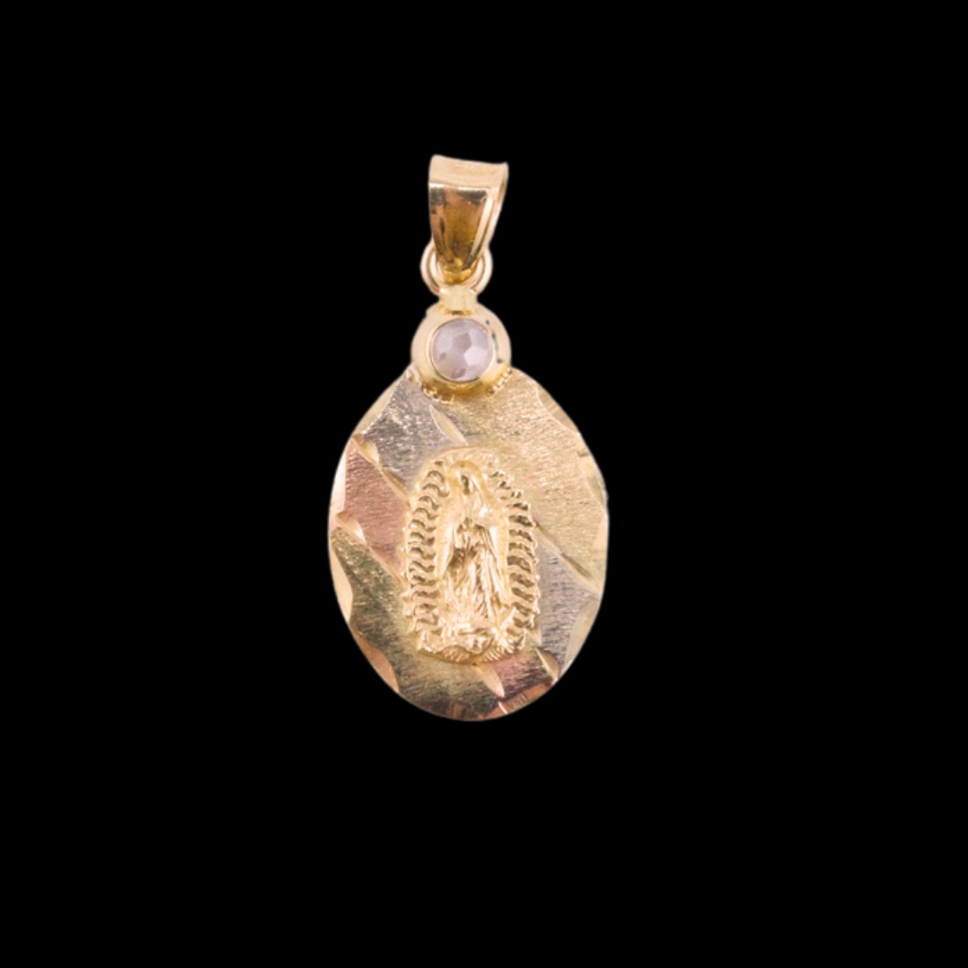 14K Gold Virgin Mary Pendant